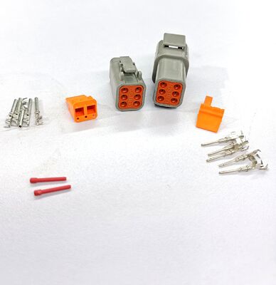 Kit conector Deutsch de 6 pin 100% novo em material PP com carcaça para peças de plataforma elevatória Genie e peças de caixa de controle de plataforma com garantia de 1 ano